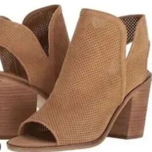Steve Madden Brown Peep Toe Heeled Booties
